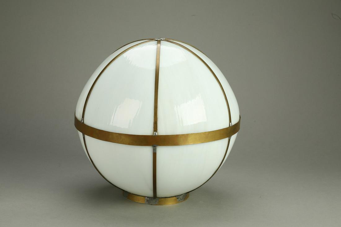 Art Deco milk glass and brass globe shade (1 of 5)