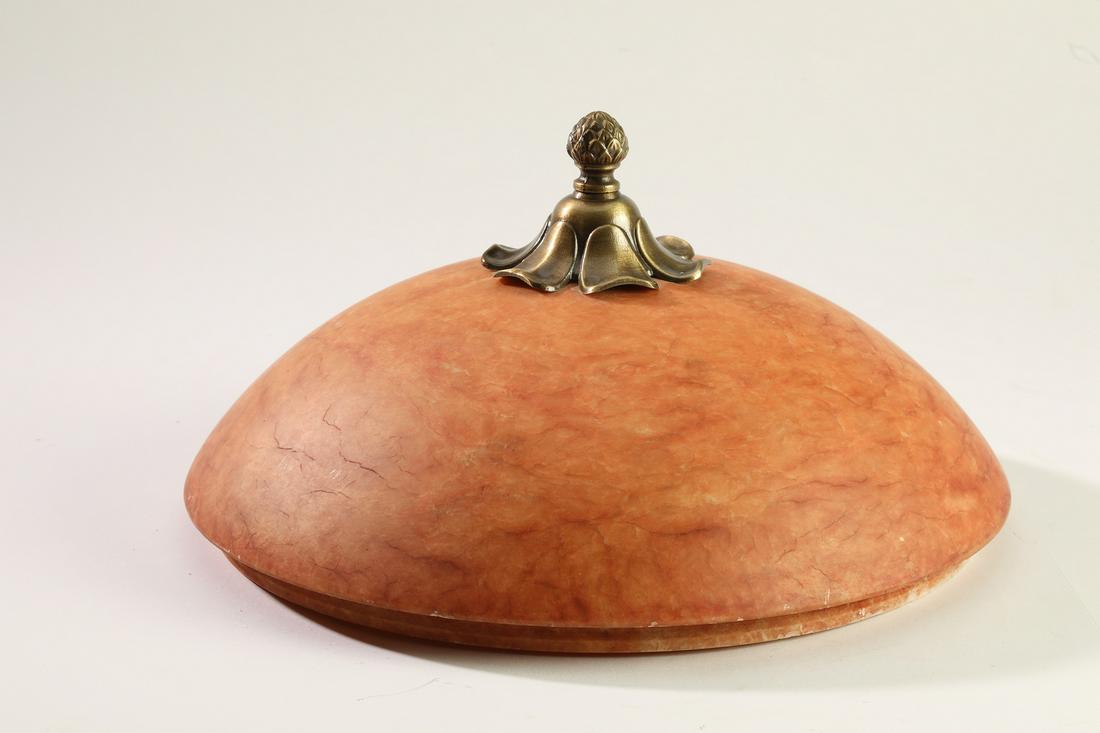 Apricot alabaster shade with acorn finial (1 of 2)