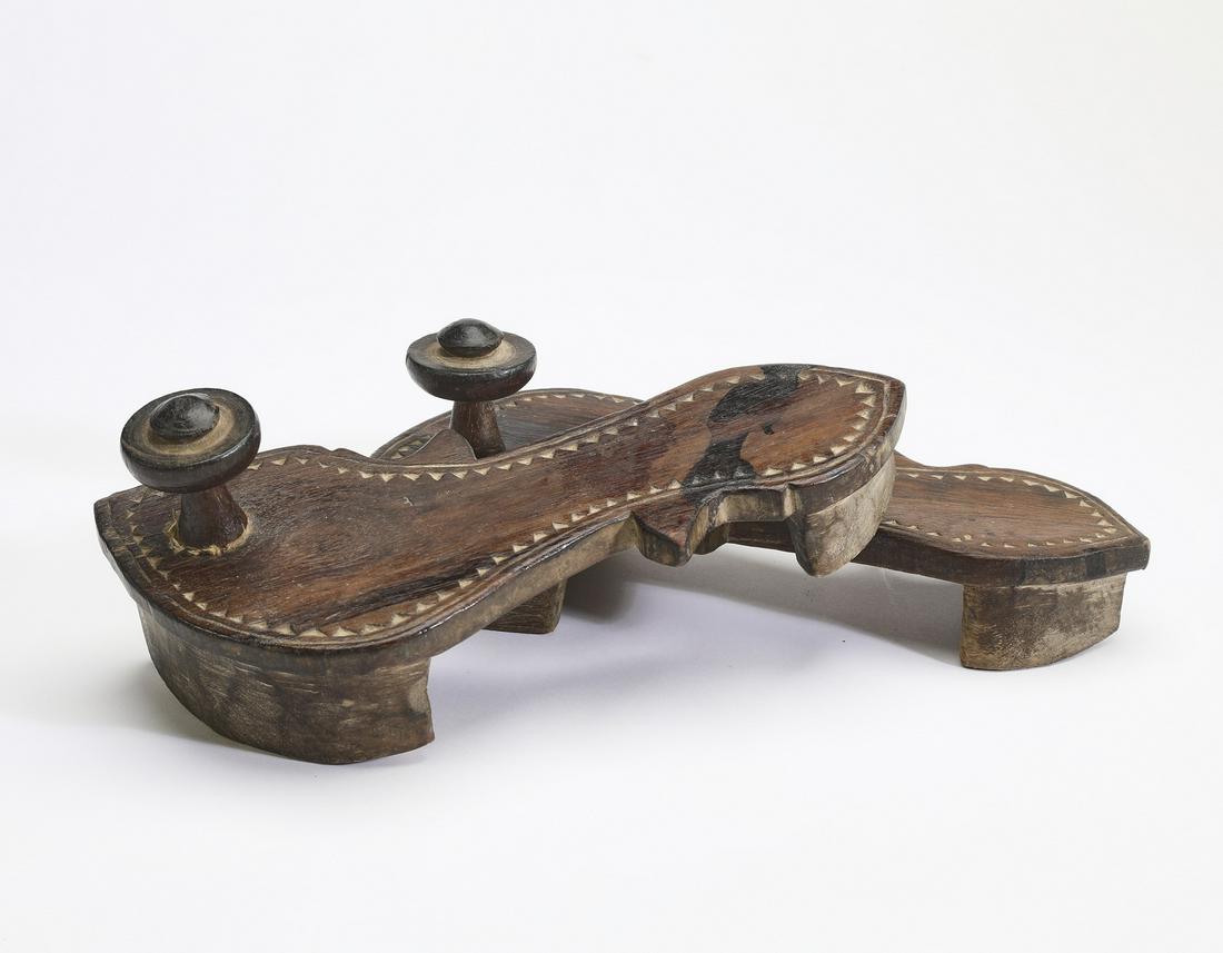 (2) Pairs of Ethiopian hand carved wood sandals (1 of 6)