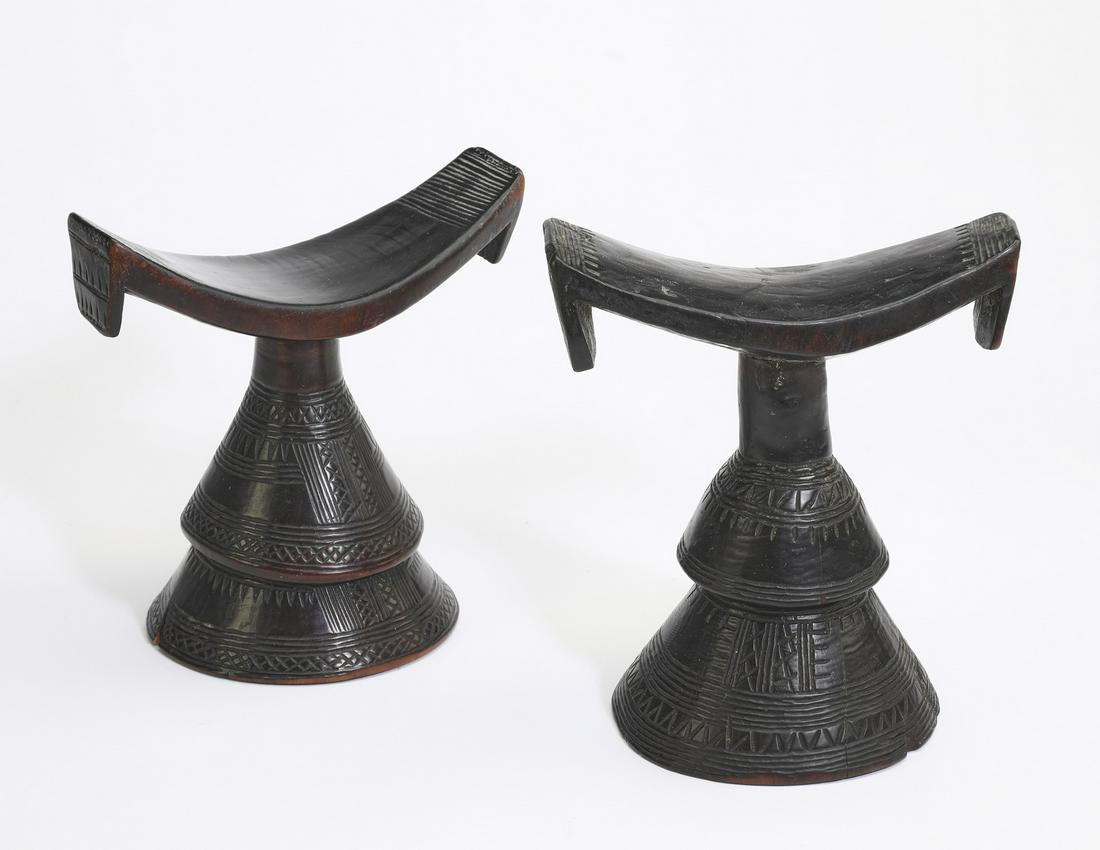 (2) Hand carved wood headrests, Ethiopia (1 of 3)
