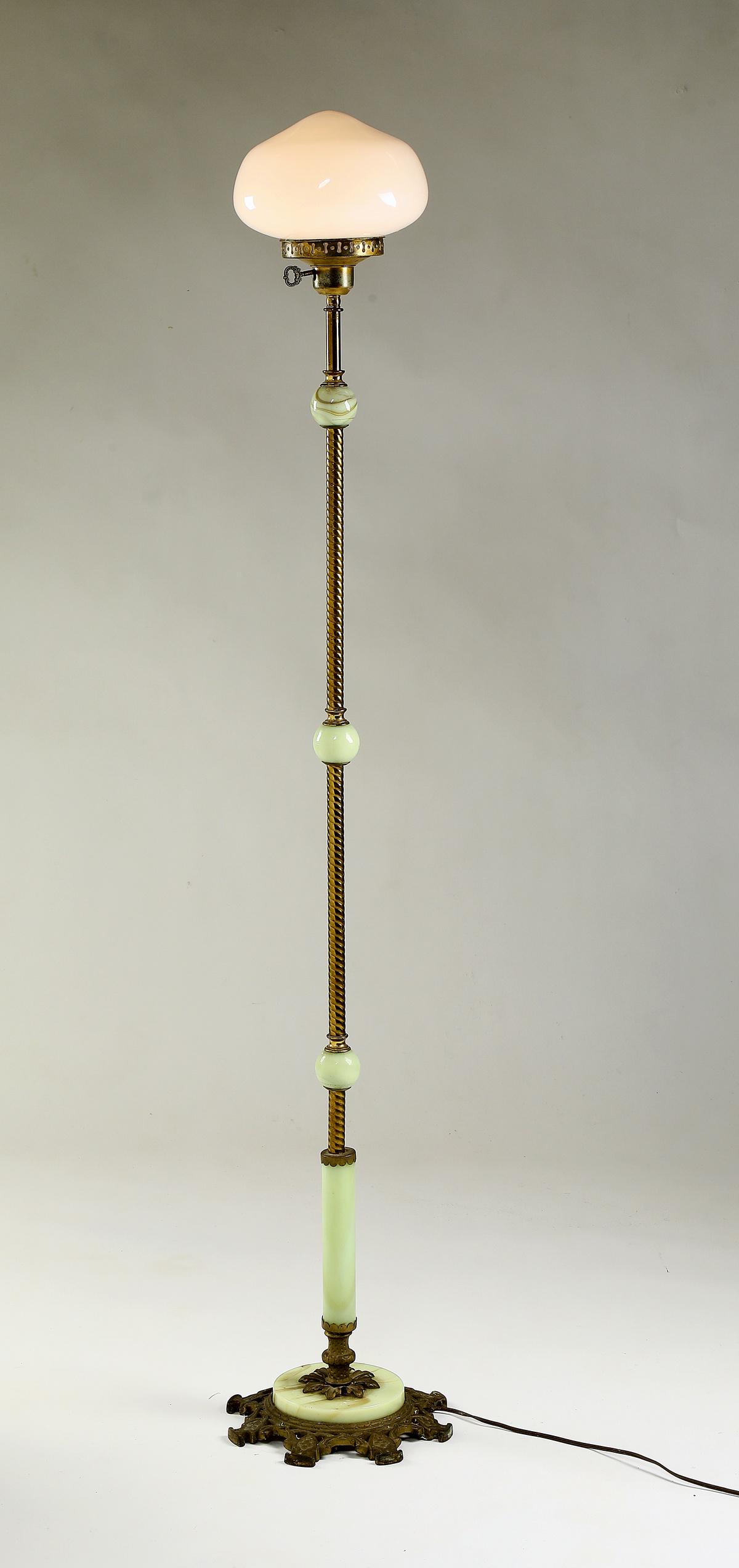 Early 20th c. Victorian floor lamp with onyx accents (1 of 3)