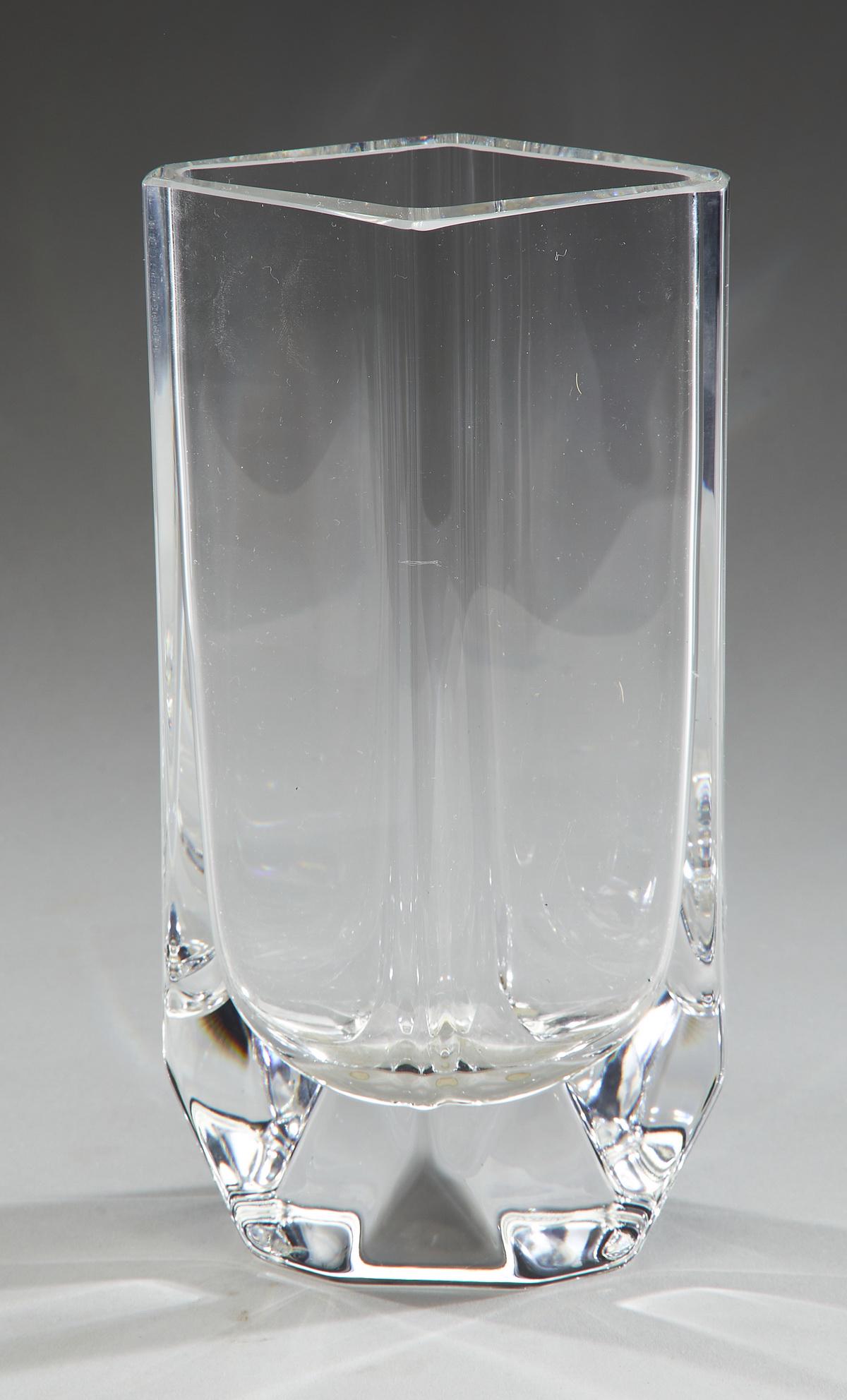 Sigurd Persson for Kosta Boda crystal vase, 8.25"h (1 of 3)