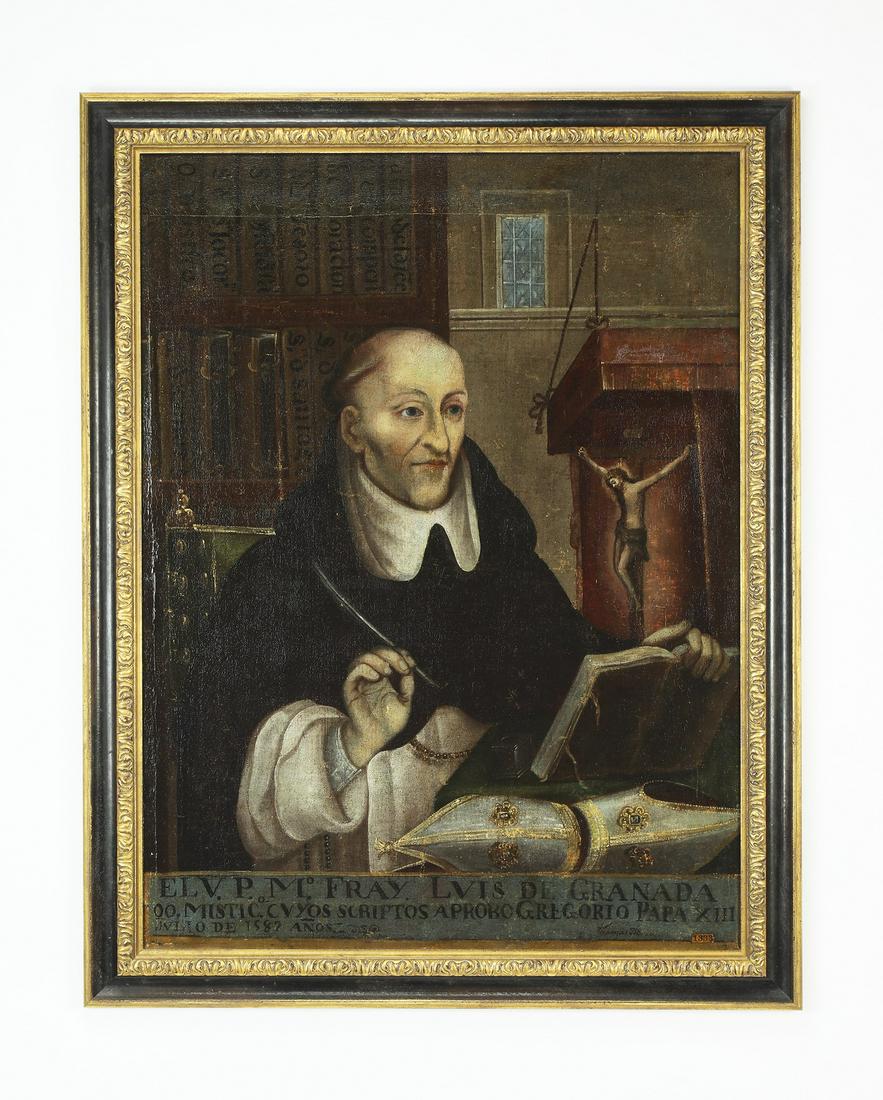 18th c. Spanish School O/c of Fray Luis de Granada (1 of 7)