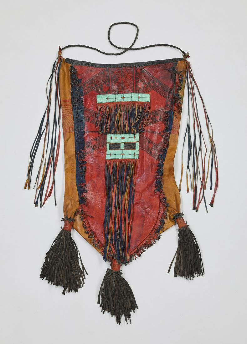 Tuareg polychrome leather travel bag, 31"l (1 of 4)
