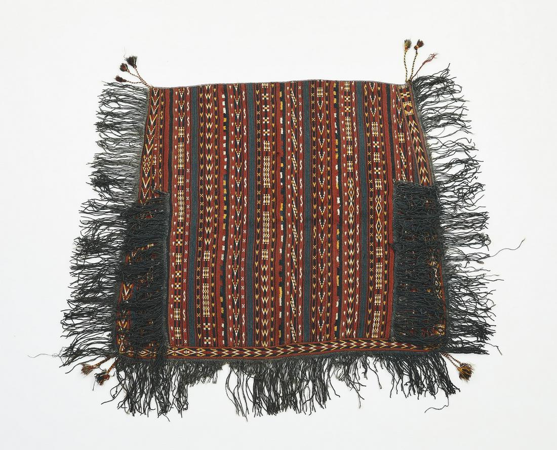 Hand woven wool Uzbek saddle blanket, 4 x 4 (1 of 3)