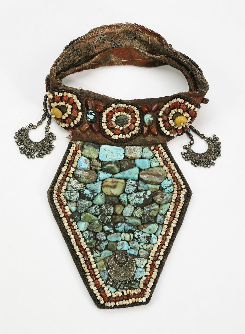 Ladakh Perak turquoise headdress, Tibet early 20th c. (1 of 3)