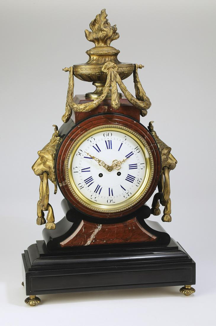 19th c. French marble and bronze mantel clock (1 of 7)