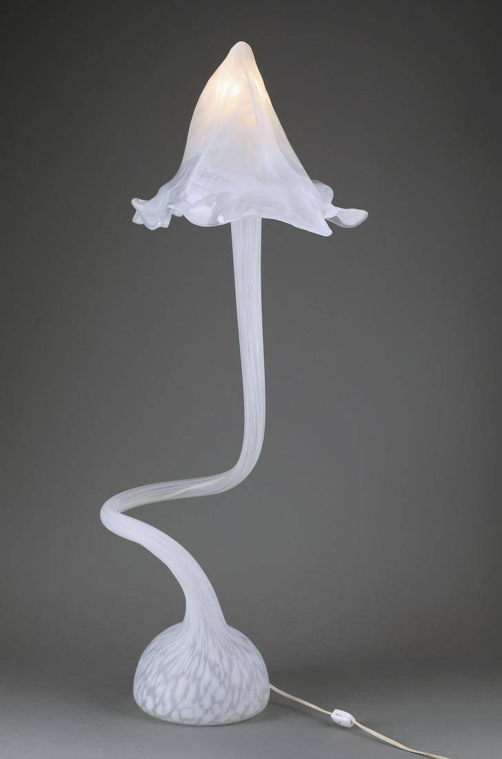 Czech modernist art glass table lamp, 37"h (1 of 5)