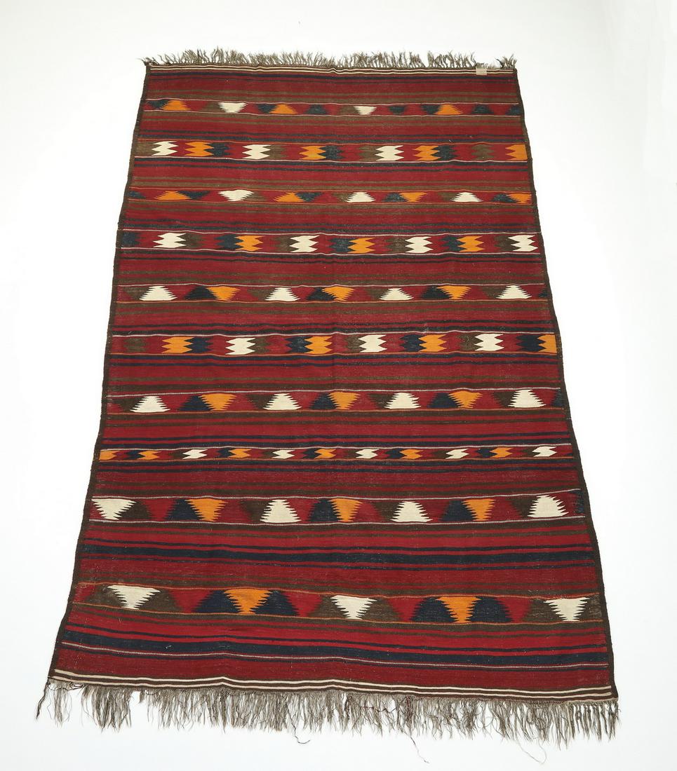 Hand woven Kashgari Turkmen wool kilim, 11 x 7 (1 of 4)