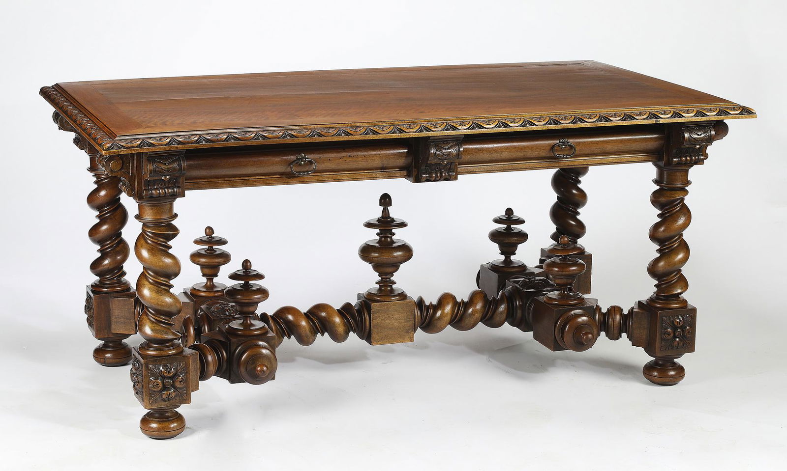 19th c. French Renaissance Revival library table (1 of 3)