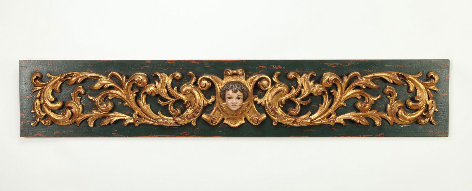 Carved and paint decorated architectural panel (1 of 5)