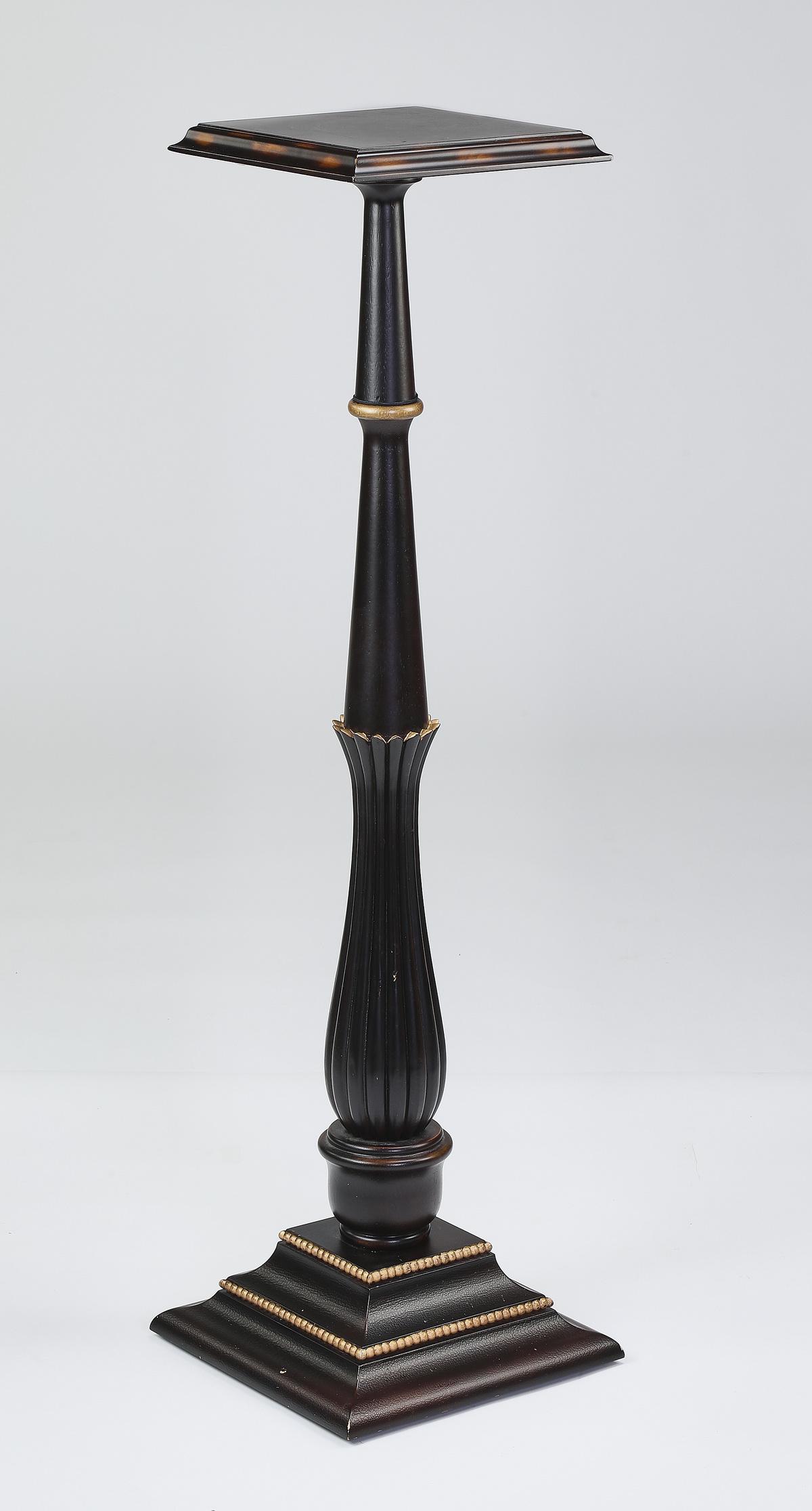 Regency style ebonized and gilt pedestal, 43"h (1 of 2)