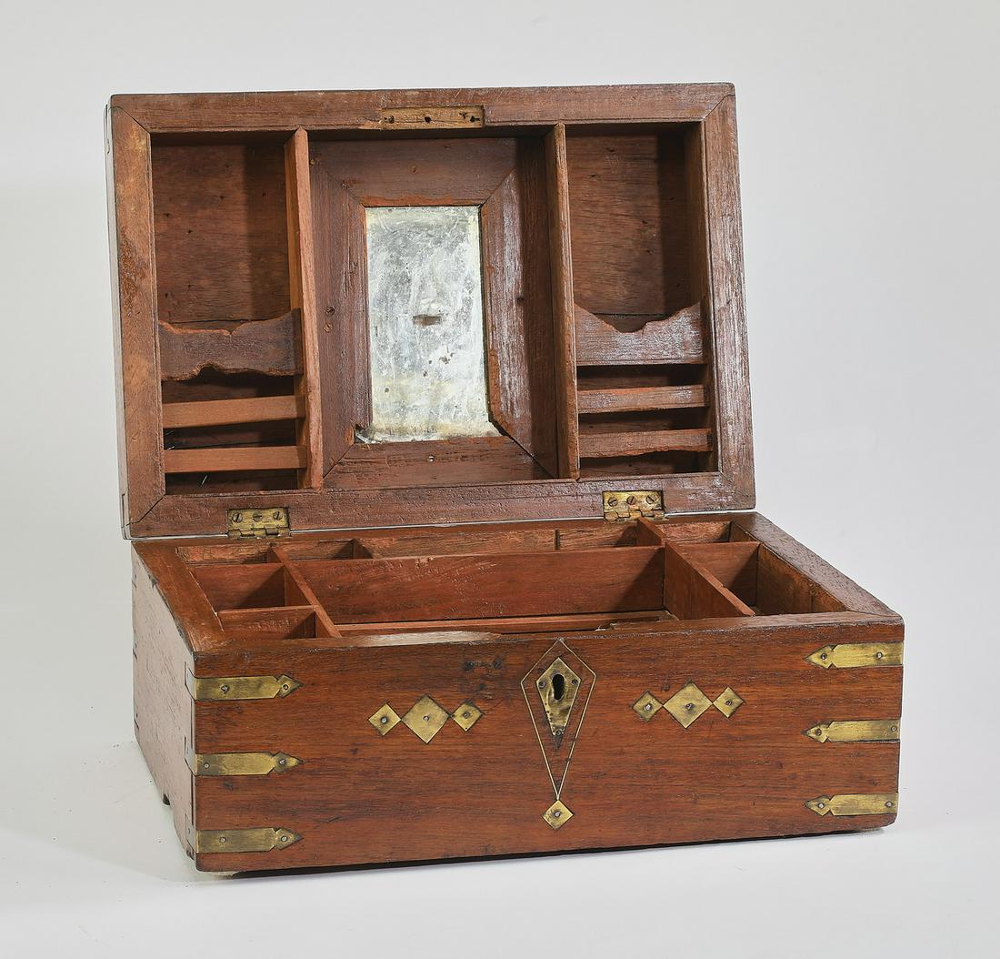 19th c. English oak lap desk, 16"w (1 of 8)
