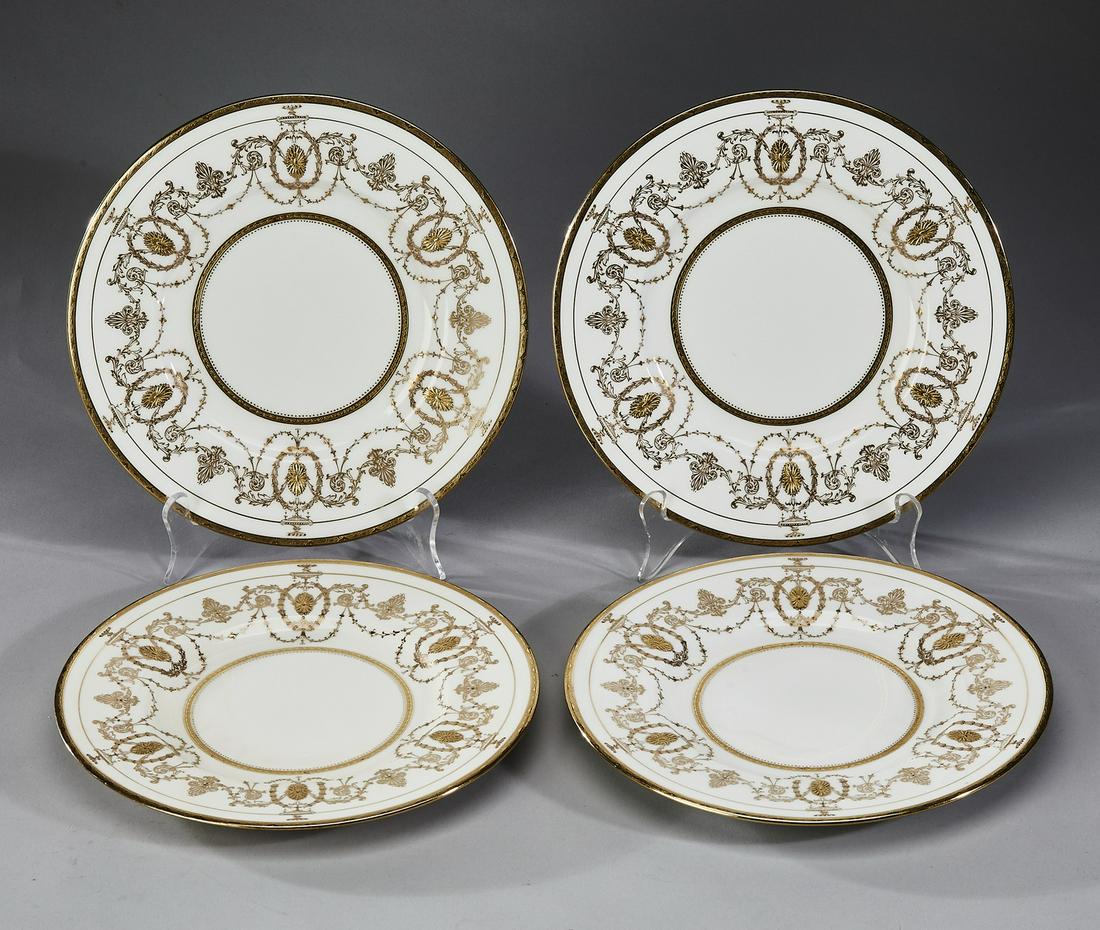 (4) Mintons gilt decorated porcelain plates (1 of 3)