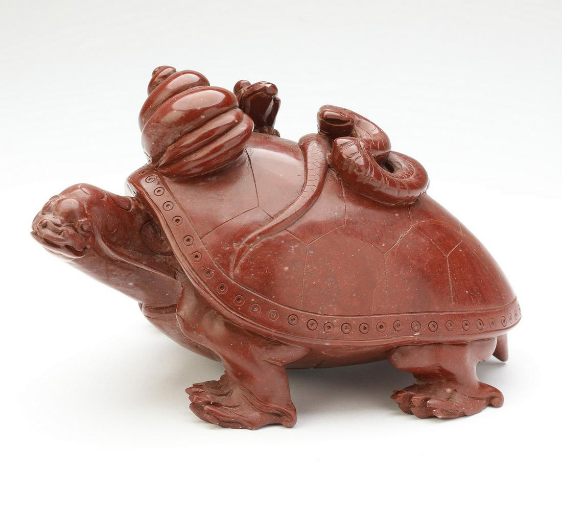 Chinese carved hardstone tortoise (1 of 2)