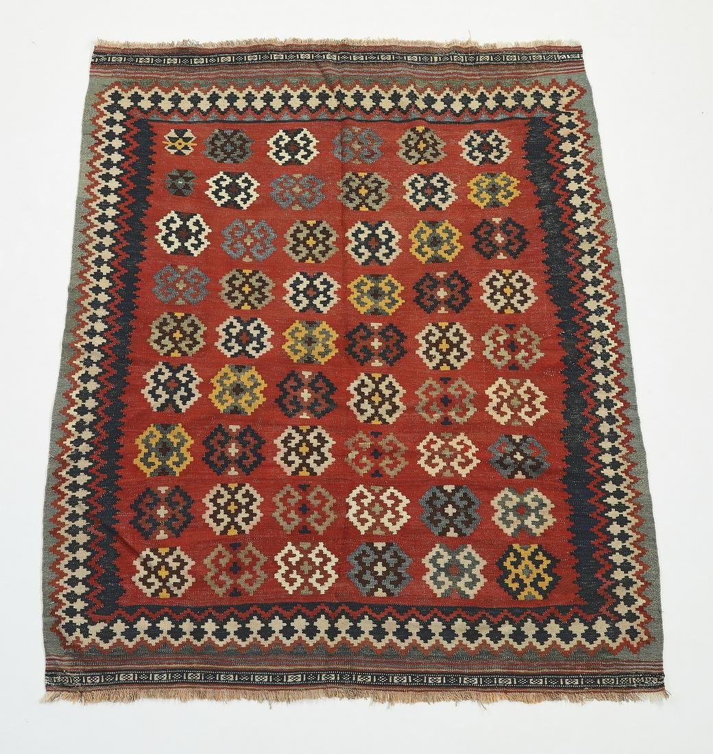 Hand woven wool Persian Qashqai kilim, 6 x 6 (1 of 4)