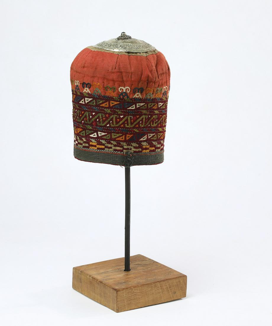 Tekke cotton and nickel silver woman's cap (1 of 3)