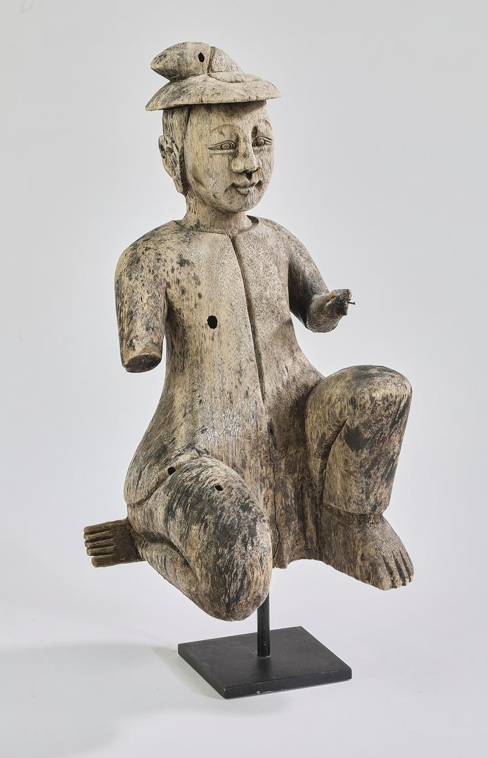 Northern Thai hand carved wood figure (1 of 6)