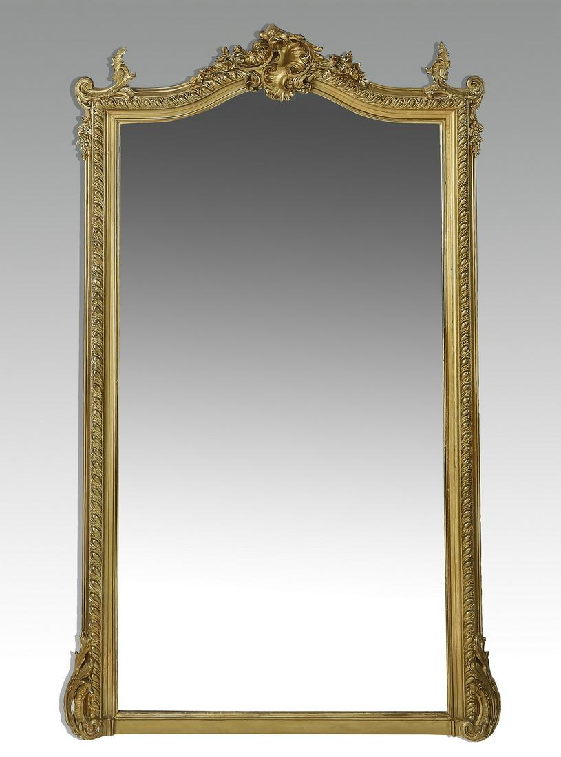 Late 19th c. French Rococo Revival giltwood mirror (1 of 3)