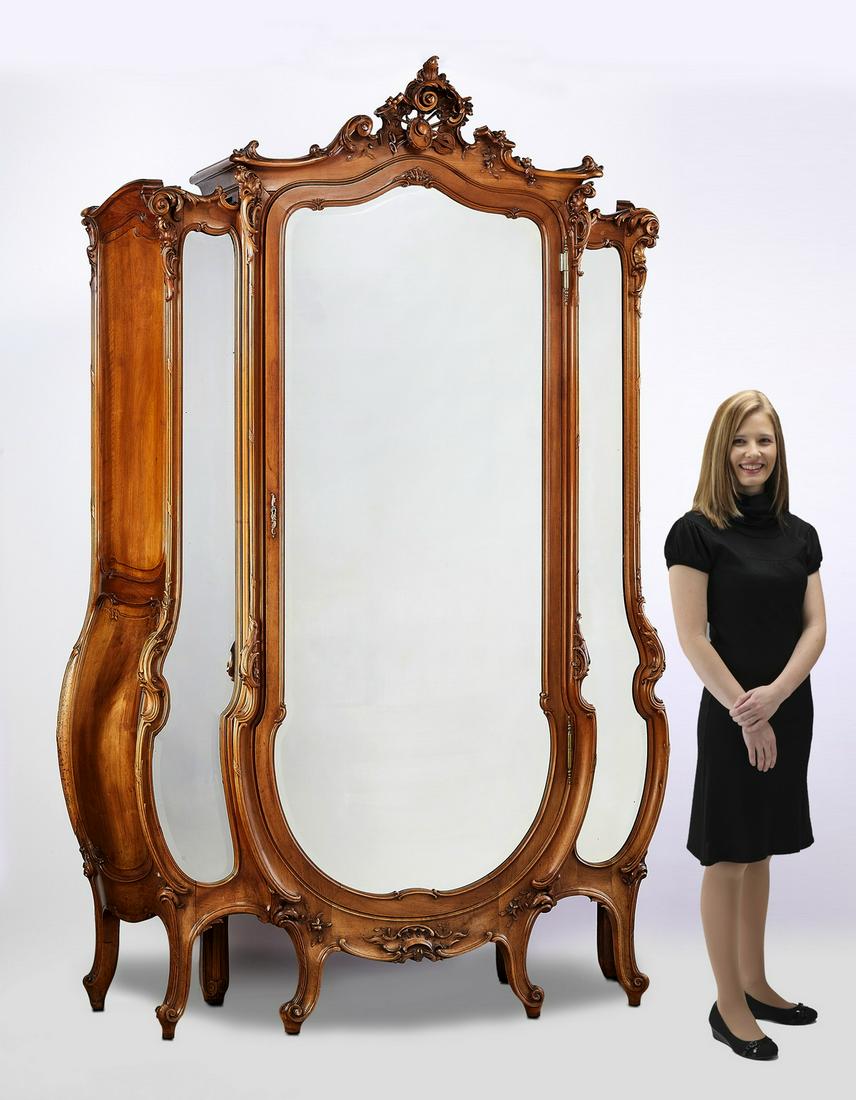French Rococo Revival walnut armoire, ca 1870 (1 of 6)