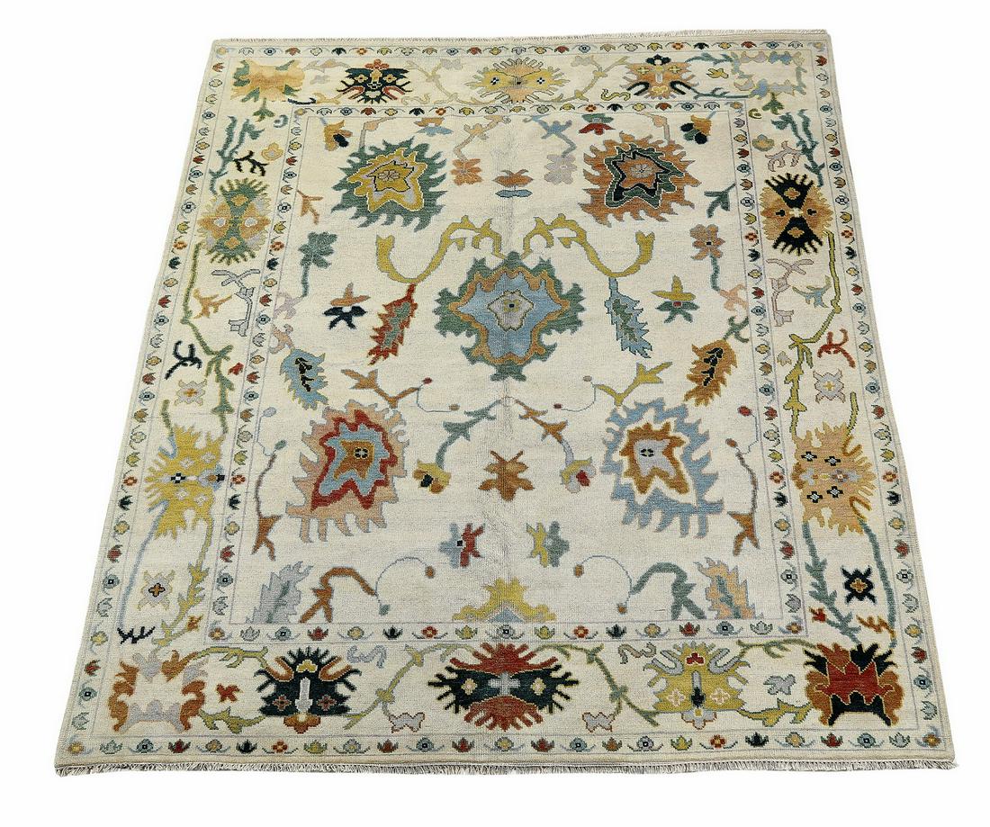 Hand knotted wool Indo-Oushak carpet, 10 x 8 (1 of 4)