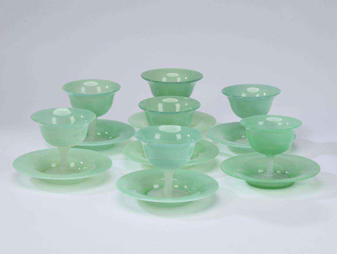 (7) Carder era Steuben sherbets and underplates (1 of 2)