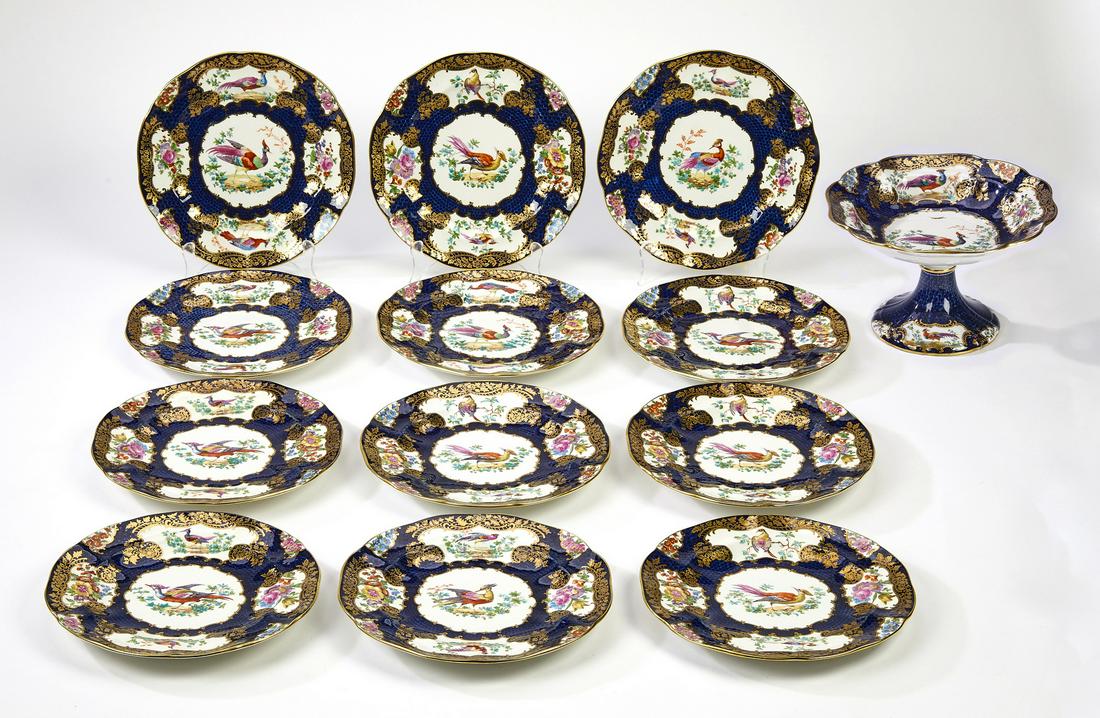 (13 pcs) Pirkenhammer porcelain dinnerware, 19th c. (1 of 10)