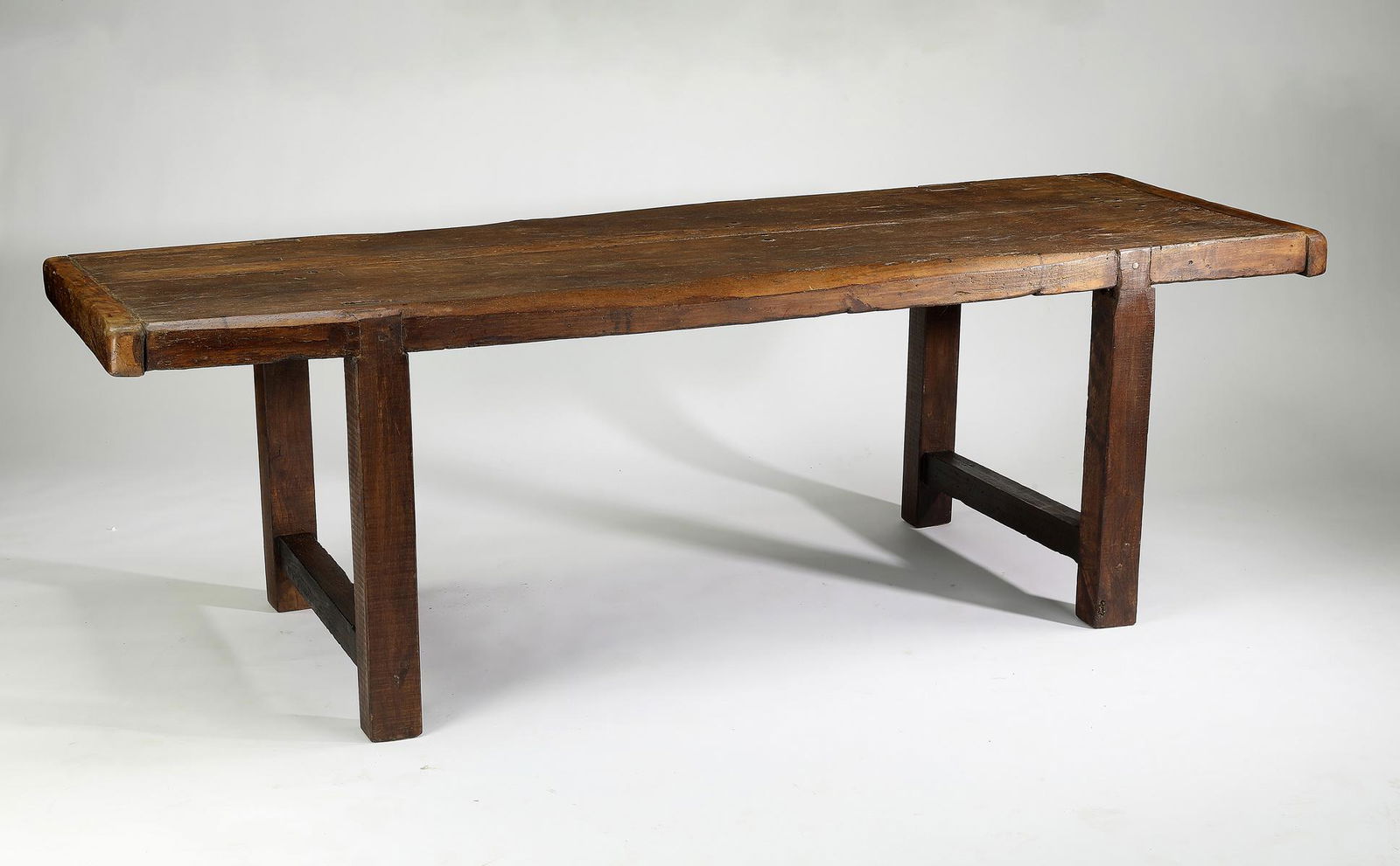 19th c. French rustic oak farm table, ca 1868 (1 of 7)