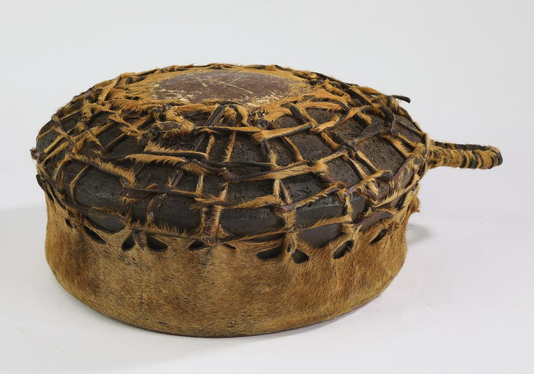 Ceremonial hide covered drum from Tibet or Nepal (1 of 4)