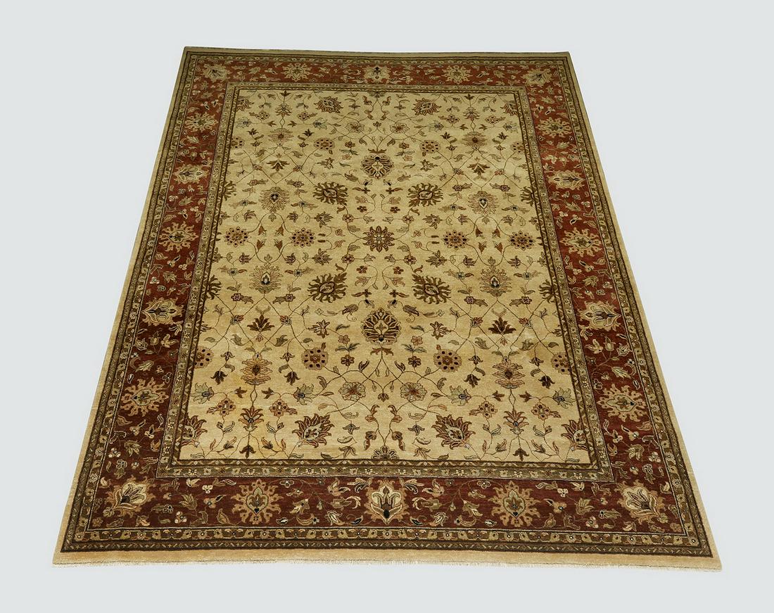 Hand knotted wool Indo-Oushak carpet, 14 x 10 (1 of 4)