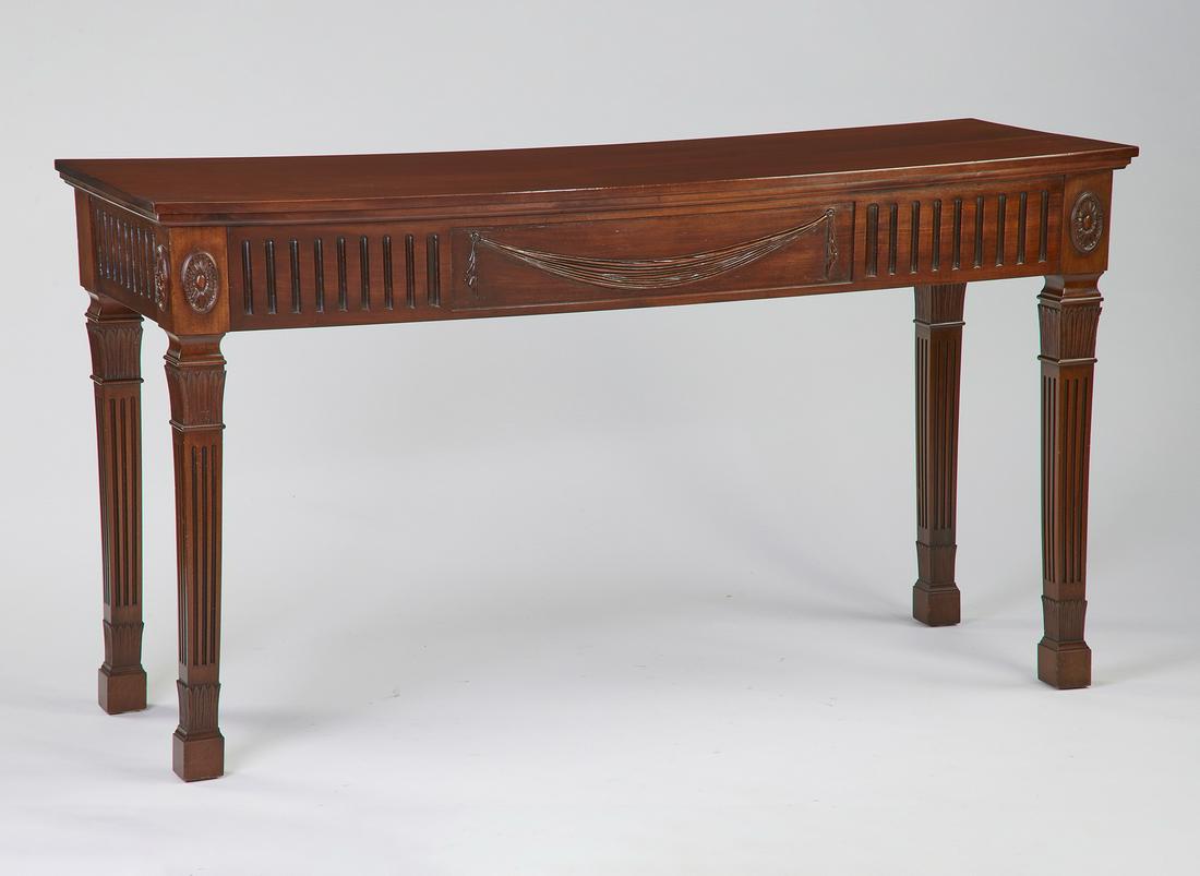 Neoclassical style mahogany console table, 61"w (1 of 2)