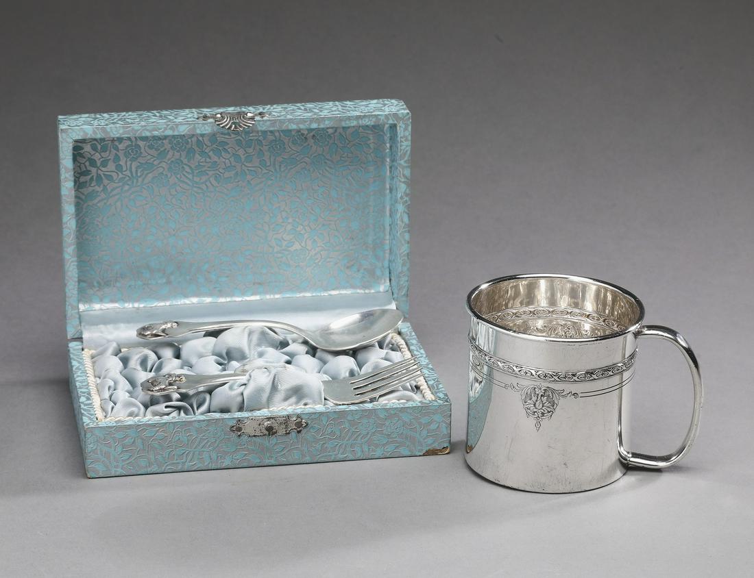 (3) Sterling silver baby items (1 of 6)