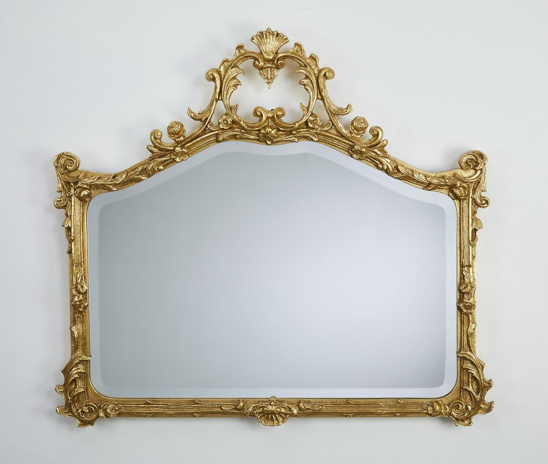 Giltwood Rococo style beveled mirror (1 of 3)