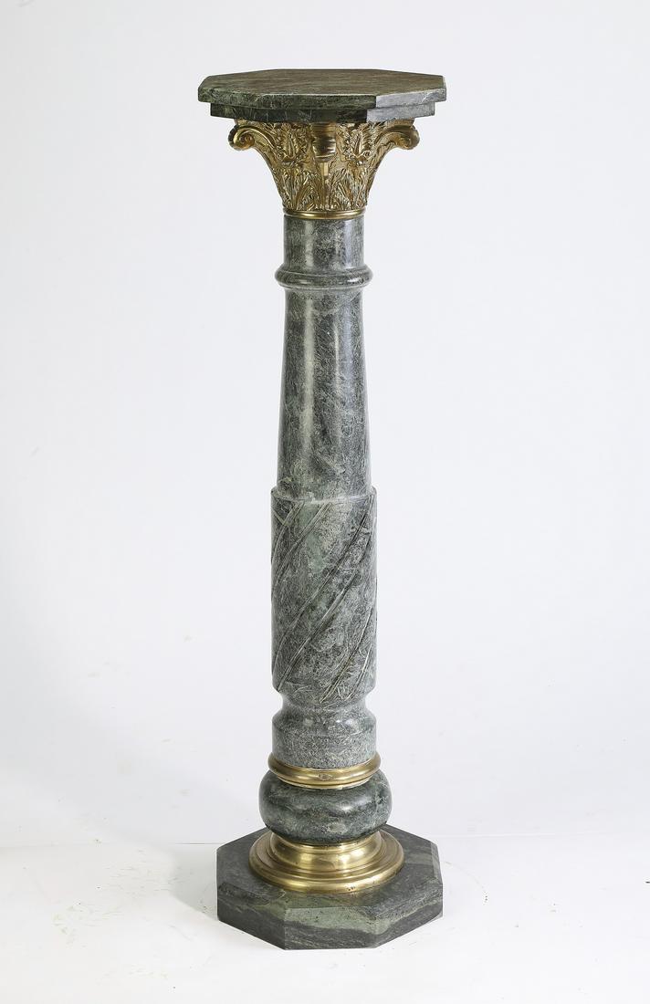 Early 20th c. bronze mounted marble pedestal (1 of 3)
