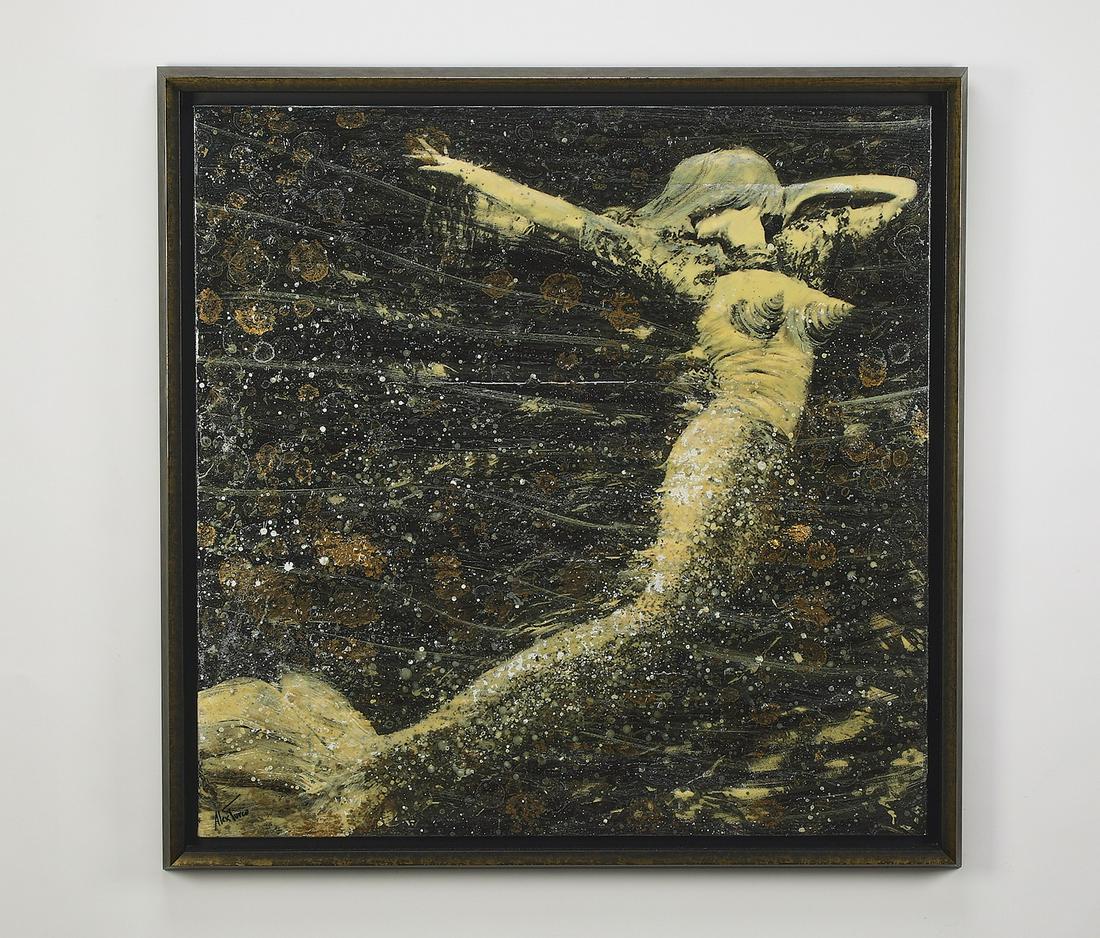 Signed Alex Turco mixed media 'Wild Siren in Black' (1 of 6)