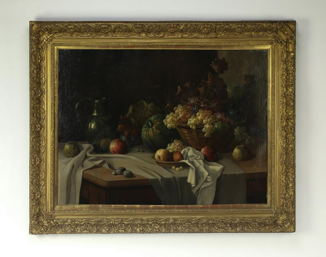 19th c. Continental O/c still life, signed Arnholt (1 of 6)