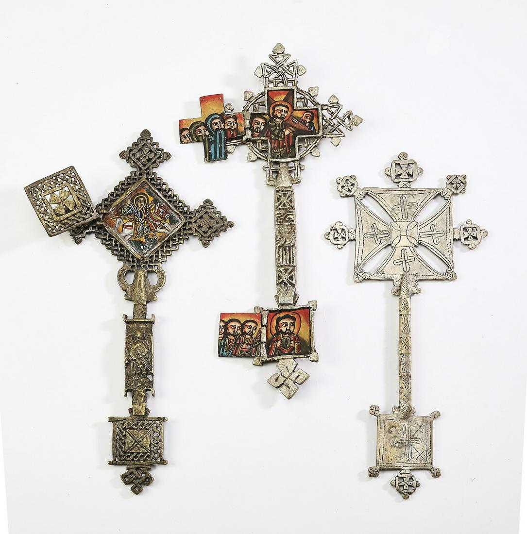 Group of (3) Coptic hand held crosses (1 of 3)