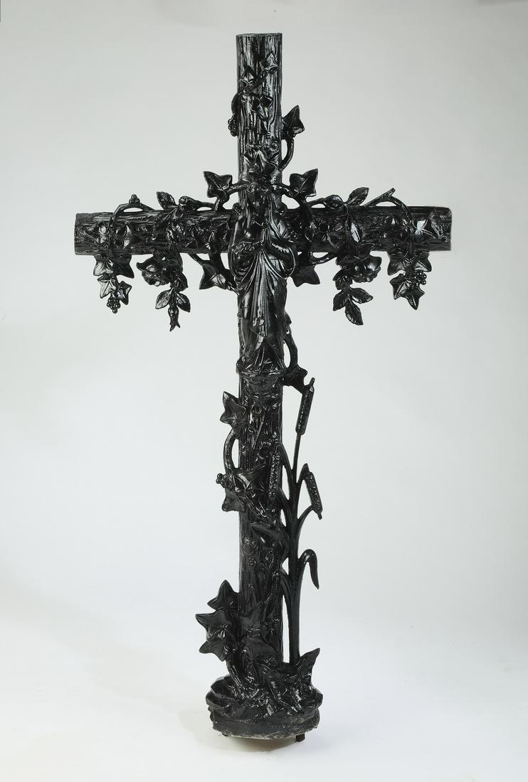 Early 20th c. French cast iron cross (1 of 3)