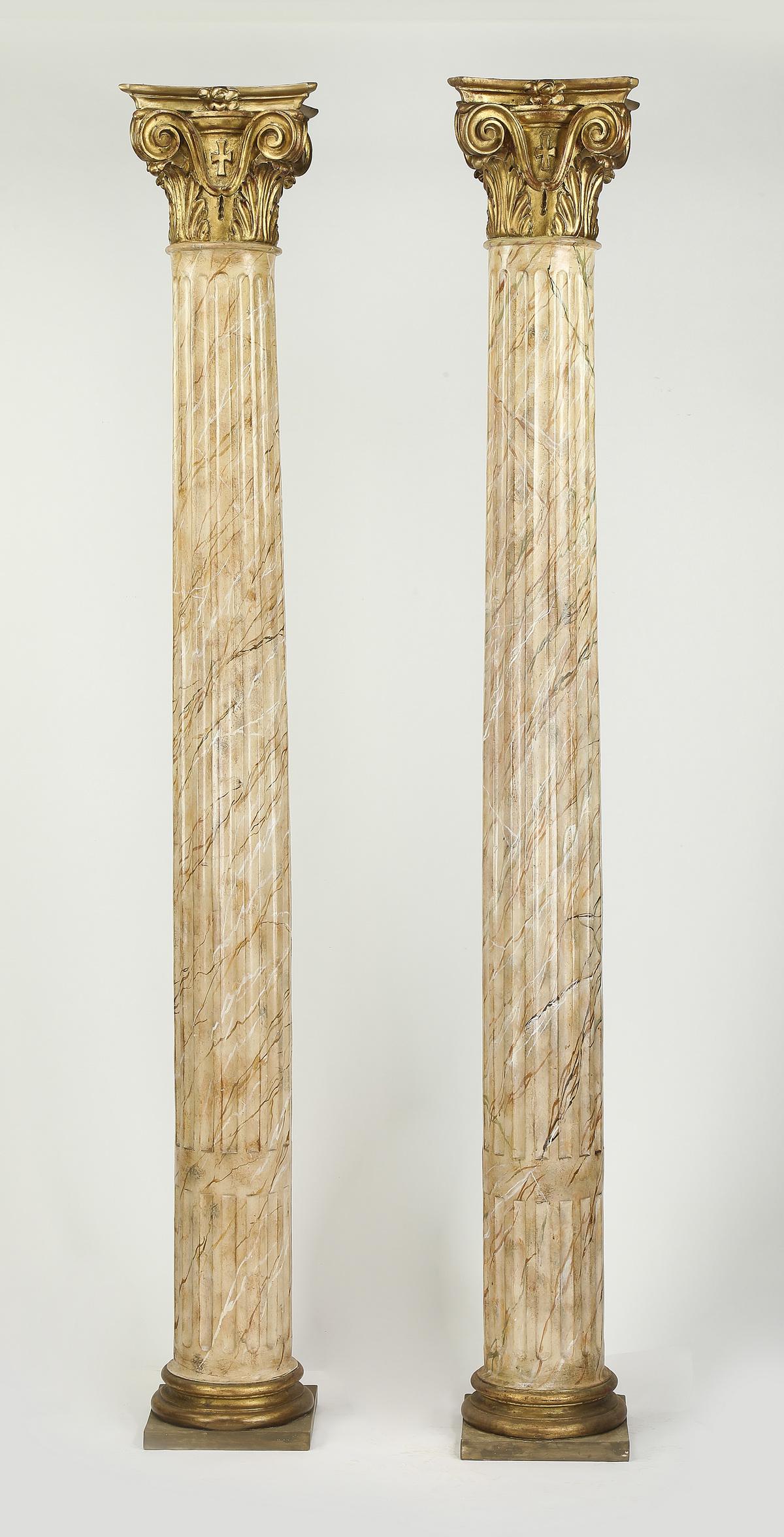 (2) Fiberglass columns with faux marble finish (1 of 3)