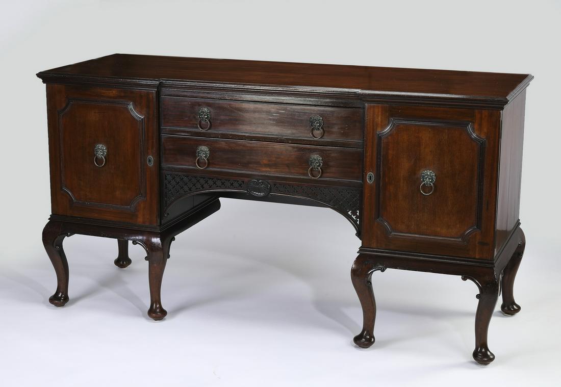 Early 20th c. Queen Anne style mahogany buffet (1 of 4)