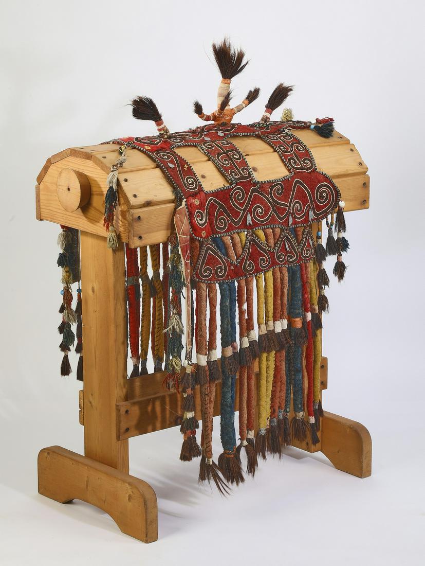 Central Asian felted wool horse's neck ornament, 74"l (1 of 2)