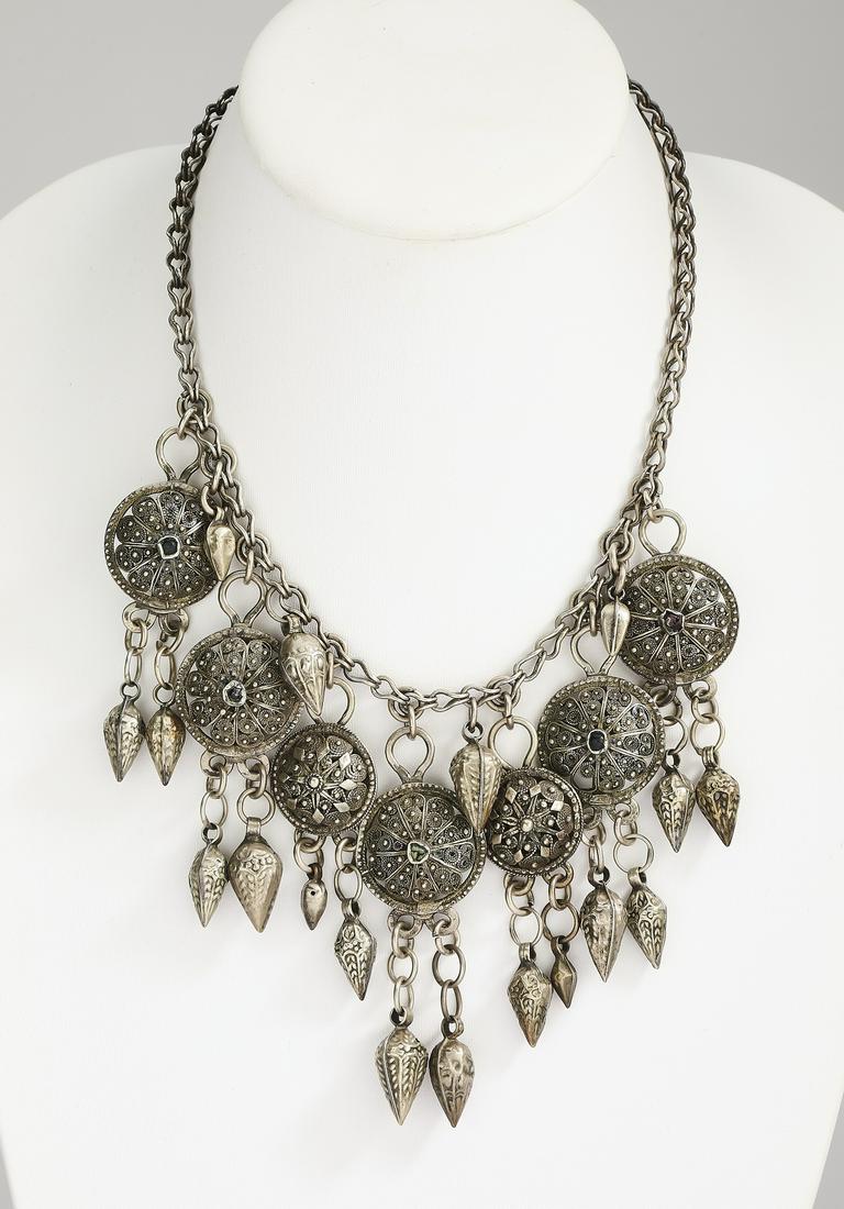 Mid-20th c. Central Asia silver necklace (1 of 3)