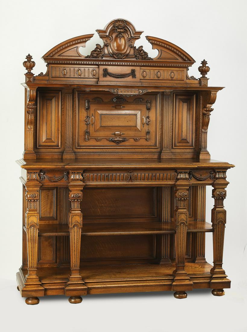 19th c. French Renaissance Revival walnut buffet (1 of 6)