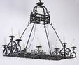 Finely handcrafted custom wrought iron chandelier