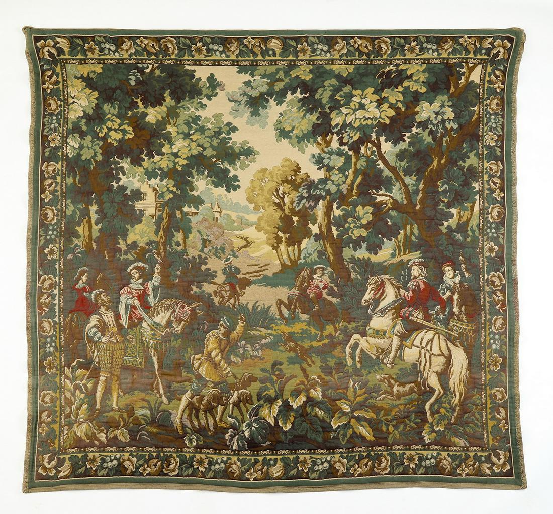 Early 20th c. Continental cotton and wool tapestry (1 of 8)