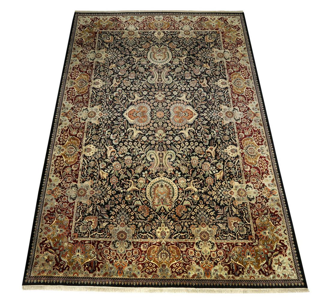 Hand knotted wool Indo-Kashan, 18 x 12 (1 of 4)