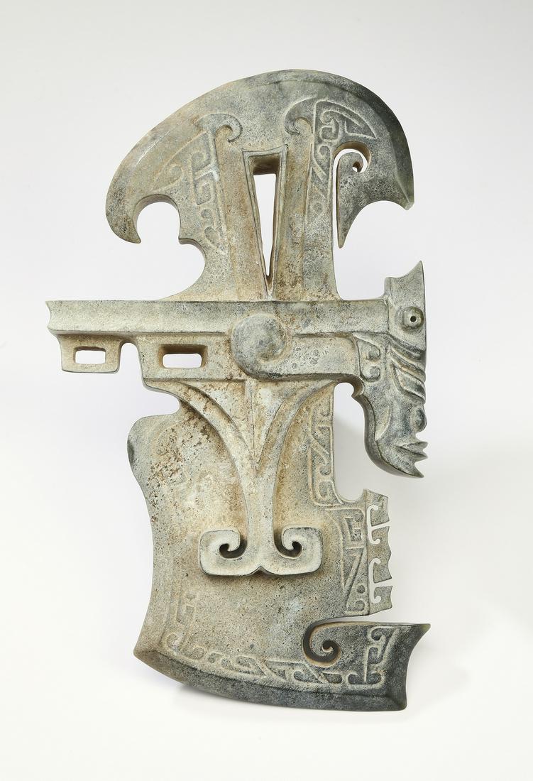 Chinese hardstone ritual axe head, 9"h (1 of 4)