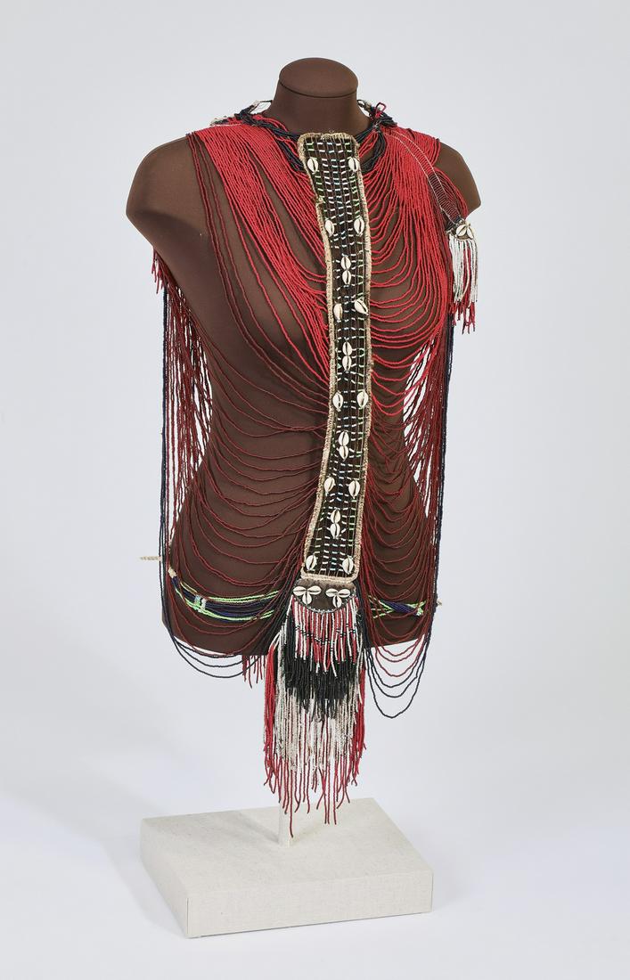 Dinka beaded bodice or vest, 35"h (1 of 6)