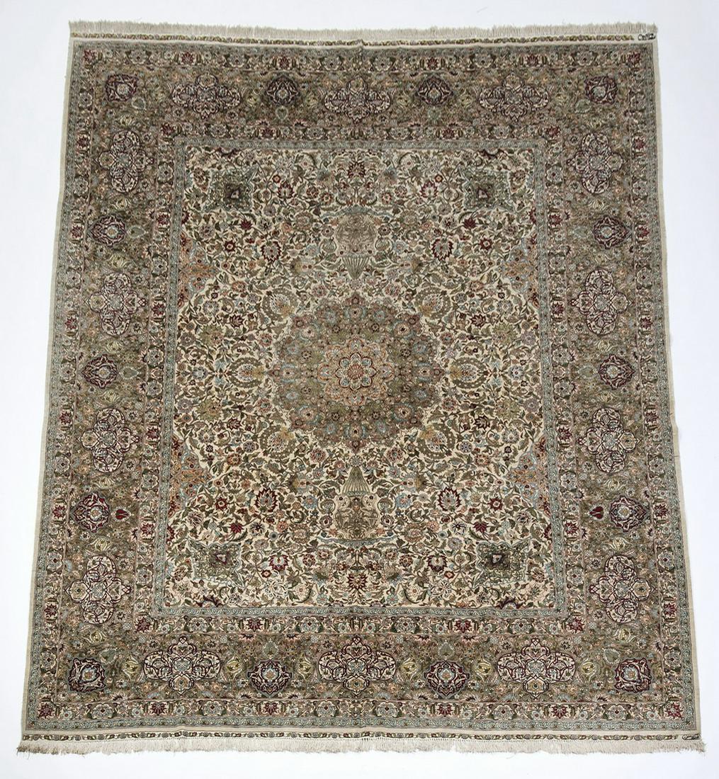 Signed, hand knotted, silk on silk rug, 8 x 10 (1 of 6)