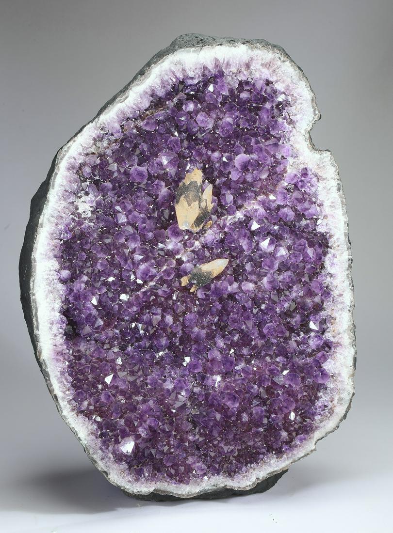 Amethyst druzy with calcite crystals, 22"h (1 of 3)